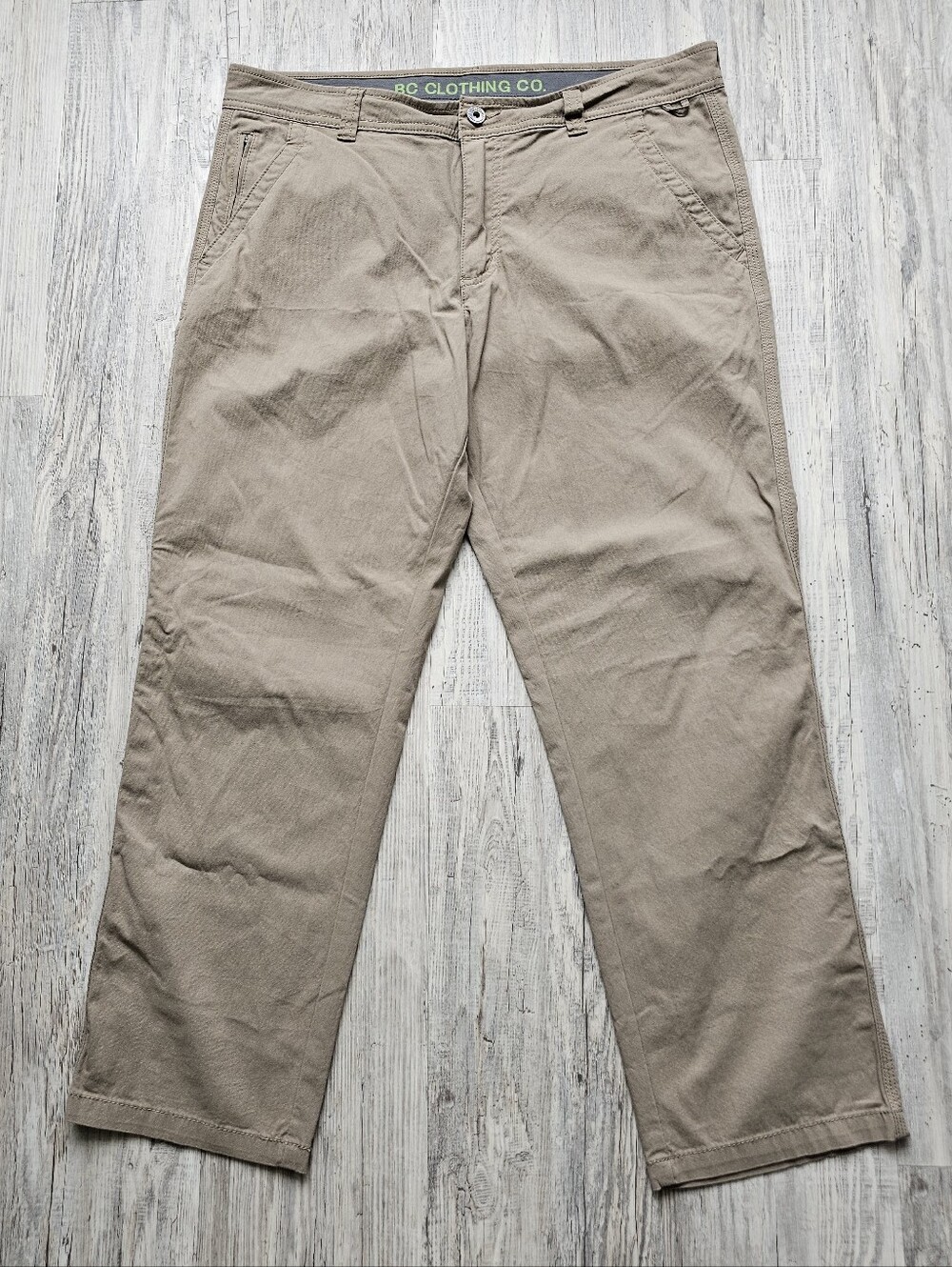 BC Clothing Co Khaki Stretch Travel Pants Men's 36x30 Outdoor Hiking